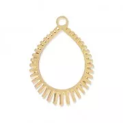 Colgantes gotas caladas corte con láser 22x16 mm - dorado x2